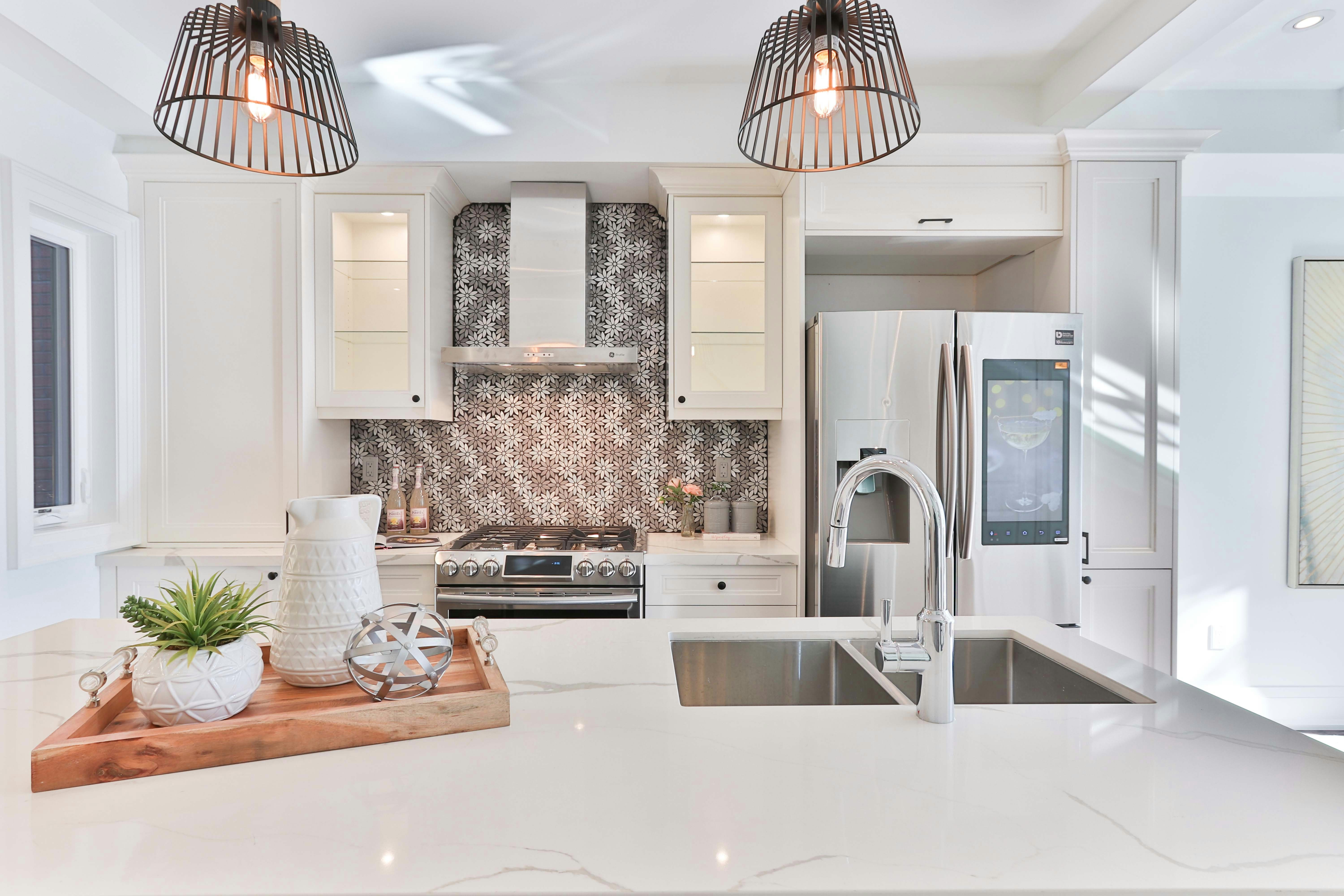 Professional kitchen cleaning featuring sanitized countertops and sink.
